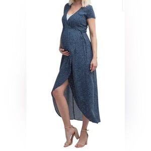 NOM Maternity Delilah Wrap Maxi Dress Size Large